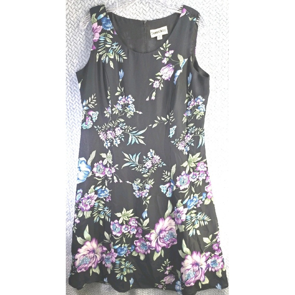 Danny and Nicole Dress Size 14 Women's Sleeveless Rear Zip Floral Tropical Sexy